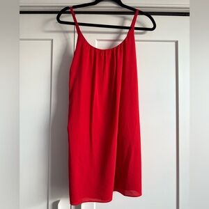 Alice + Olivia Red Silk Mini Slip Dress